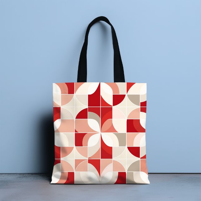 Retro Red Pink White Mid Century Bauhaus Muster (Von Creator hochgeladen)