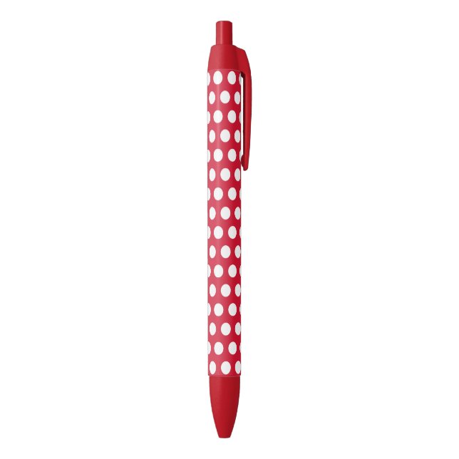 Retro Red Polka Dot School Office Writing Pen Gift Kugelschreiber (Unterseite (Vertikal))