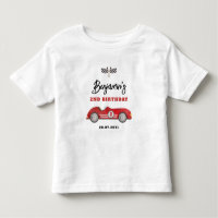 Retro Red Race Car Zwei Fast Boy 2. Geburtstag