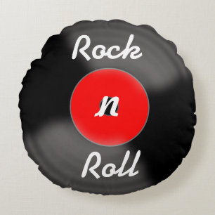 Retro Red Rock'n'Roll Vinyl Record Kissen