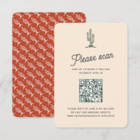 Retro Red Saguaro Cacti Wüste Wedding QR Code