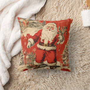 Retro Red Santa Claus Kissen
