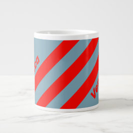 Retro Red Sea Three Stripes with Name Jumbo-Tasse