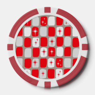 Retro Red Sternexplosionen Poker Chips