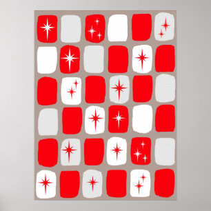 Retro Red Sternexplosionen Poster