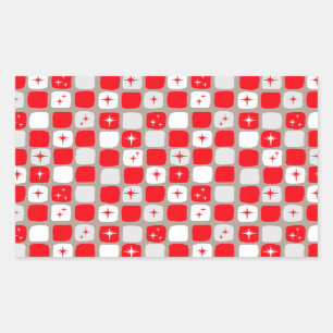Retro Red Sternexplosionen Rectangle Stickers