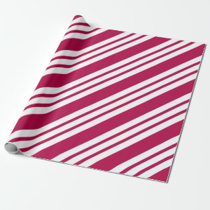 Retro Red Strip Weihnachtscreme Geschenkpapier