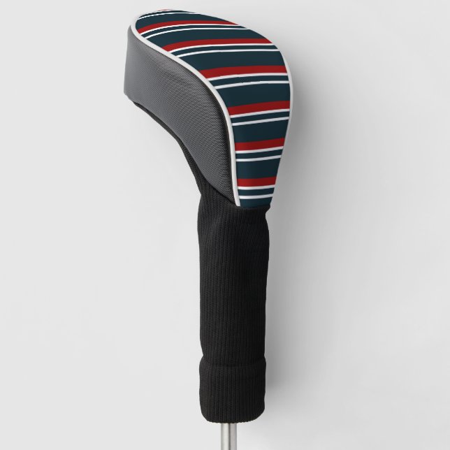 Retro Red Stripes Golf Headcover (angewinkelt)