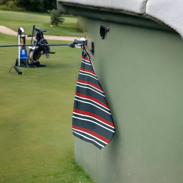 Retro Red Stripes Golfhandtuch (kitchen towel)