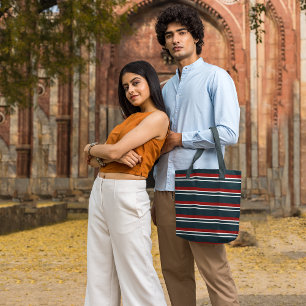 Retro Red Stripes Totbeutel