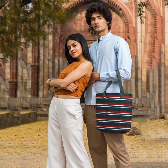 Retro Red Stripes Totbeutel (Von Creator hochgeladen)