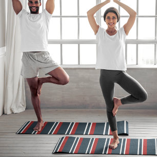 Retro Red Stripes Yogamatte