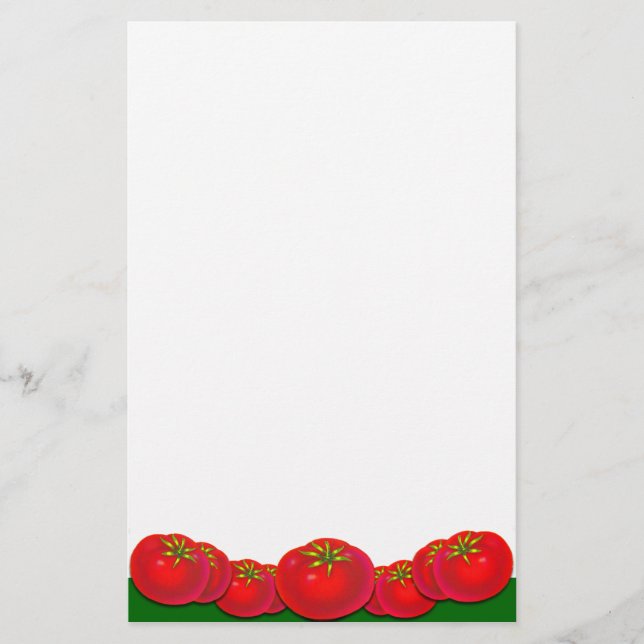 Retro Red Tomates Stationery Briefpapier (Vorderseite)
