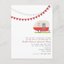 Retro Red Trailer Hochzeit Probe Dinner