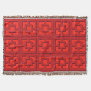 Retro Red Trellis Throw Blanket Decke