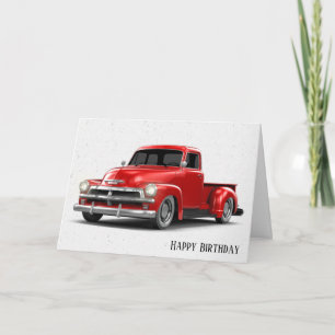 Retro Red Truck Birthday Karte