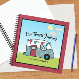 Retro Red und Aquamarin Camper Notizbuch