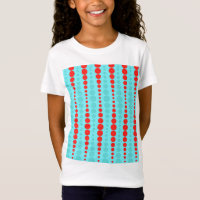 Retro Red und Turquoise Dots Girl's T - Shirt