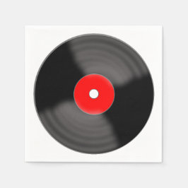 Retro Red Vinyl Record Party Napkins Serviette