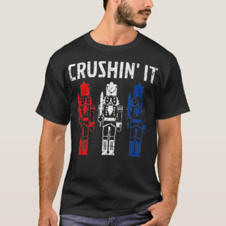 Retro Red White Blue Nutcracker Toy Soldiers Crush T-Shirt
