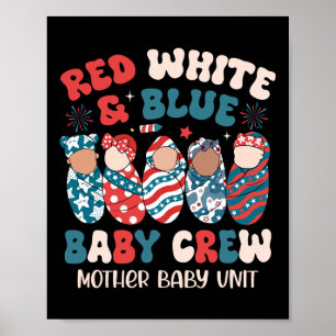 Retro Red White Blue Poster