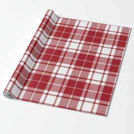 Retro Red White Christmas New Year Tartan Kariert Geschenkpapier
