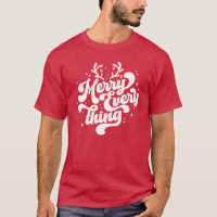 Retro Red White Merry alles Frohe Weihnachten