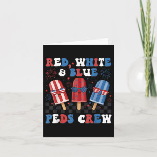 Retro Red White Peds Crew Ice Creme US Flag 4 Karte