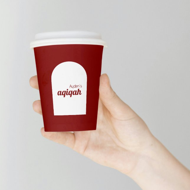 Retro Red White Solid Color Aqiqah Baby Dusche Pappbecher (Von Creator hochgeladen)