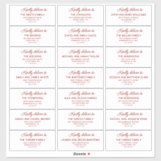 Retro Red & White Wedding Guest Address Labels