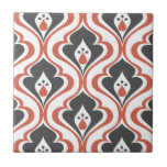 Retro Reds Orange Schwarzes Muster Dekorieren Tile Fliese<br><div class="desc">Moderne dekorative Keramik-Fliesen in Rot-Orange, Schwarz-Weiß, Vintage Retro-abstrakte Formen für Ihre Zuhause DIY-Projekte wie Akzent Fliesen, Küchenbacksplash, Duschbäder und Bettwäsche, Kaminumgebung und gerahmte Fliesen.</div>