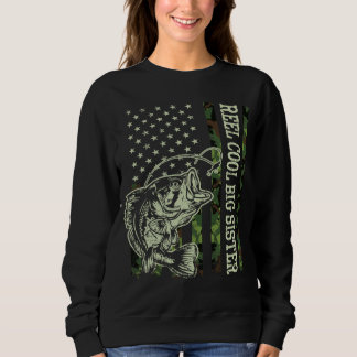 Retro Reel Cool Große Schwester Tarnung USA-Flagge Sweatshirt