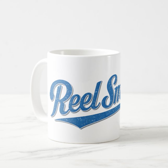 Retro Reel Glatter Fischer Nautischer Angel Fisch Kaffeetasse (Vorderseite Links)