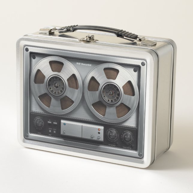 Retro reel to reel Metal Lunchbox (Vorderseite)