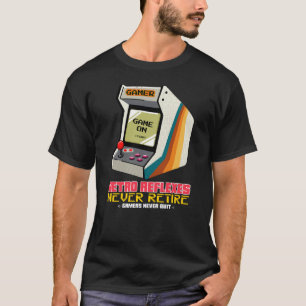 Retro-Reflexe gehen nie in Rente Arcade-Spieler-Gr T-Shirt