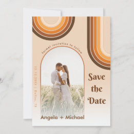 Retro-Regenbogen-Bogen-Foto-Boho-70er-Trendy Save The Date