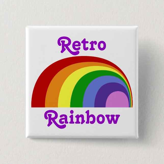 Retro-Regenbogen-Button Button (Vorderseite)