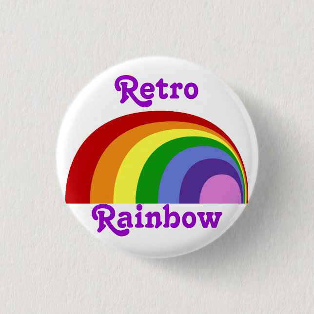 Retro-Regenbogen-Button Button (Vorderseite)