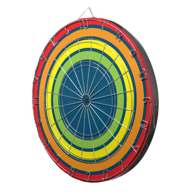 Retro-Regenbogen-Dartboard Dartscheibe (Vorderseite rechts)