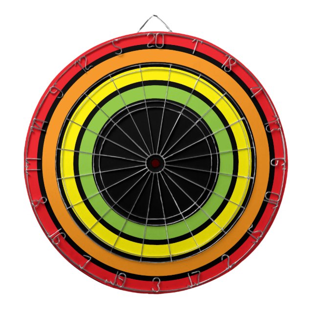 retro Regenbogen Dartscheibe (vorne)
