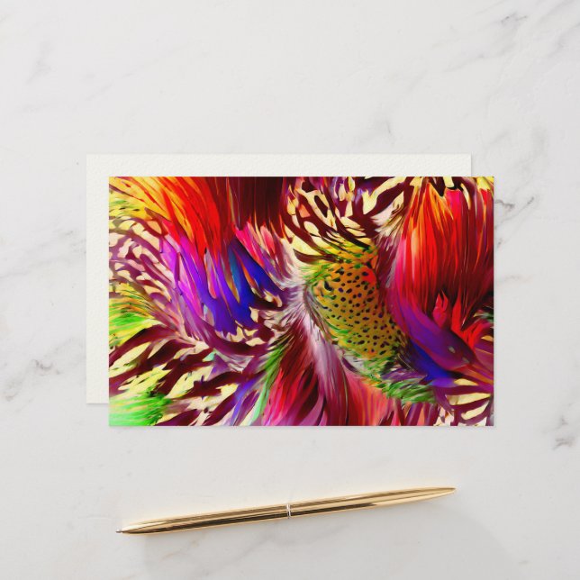 Retro-Regenbogen-Feder-Farbmuster-Blöcke Briefpapier (Vorderseite/Rückseite Beispiel)