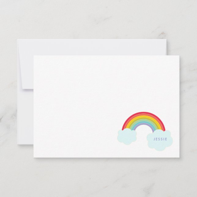Retro Regenbogen-flache Karte scherzt Briefpapier (Vorderseite)
