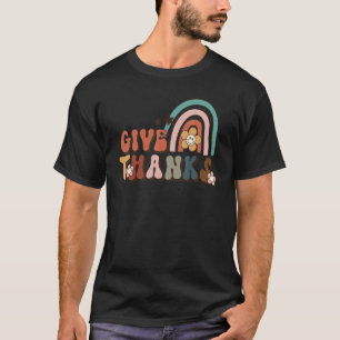Retro-Regenbogen geben Dank dankbar Fall glücklich T-Shirt