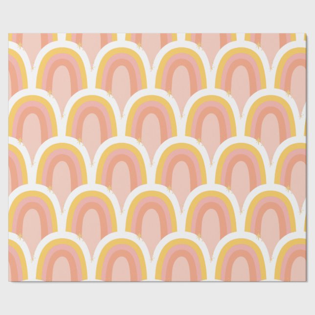 Retro-Regenbogen Geschenkpapier (Saum)