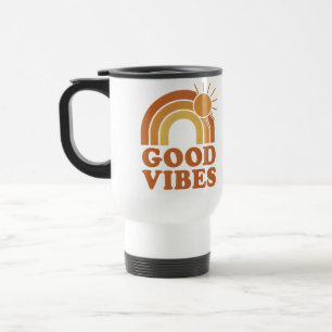 Retro-Regenbogen-Good-Vibes-Reisebecher Reisebecher