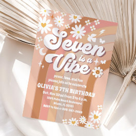 Retro-Regenbogen-Groovy-Geburtstagseinladung Einladung