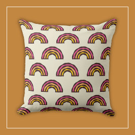 Retro-Regenbogen in Vintagen kalifornischen Surfer Kissen