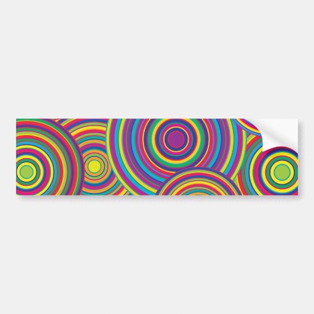 Retro Regenbogen kreist Muster ein Autoaufkleber (Vorne)