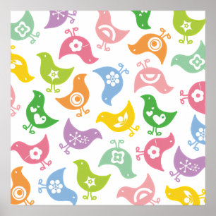 Retro Regenbogen-Küken Farb-Spaß Individueller Pos Poster