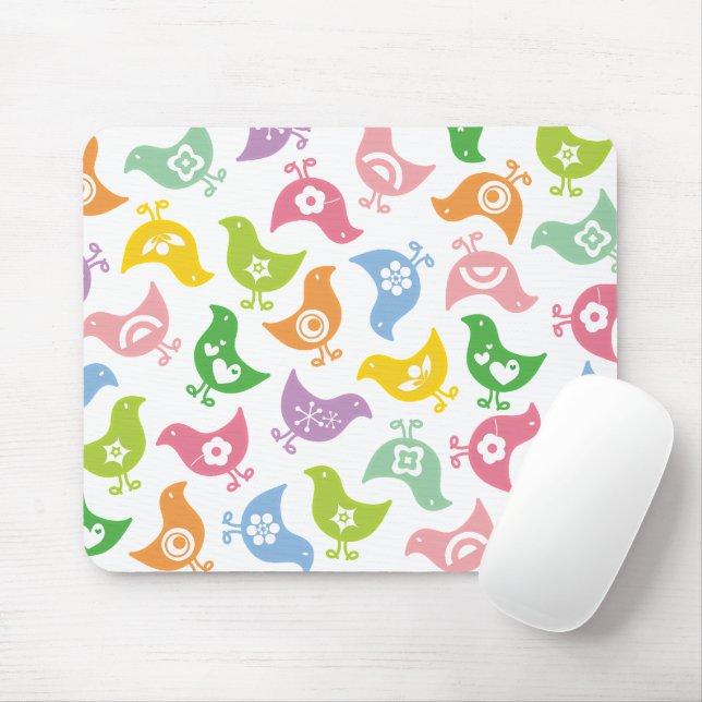 Retro Regenbogen-Küken-Spaß-Muster-Gewohnheit Mousepad (Mit Mouse)